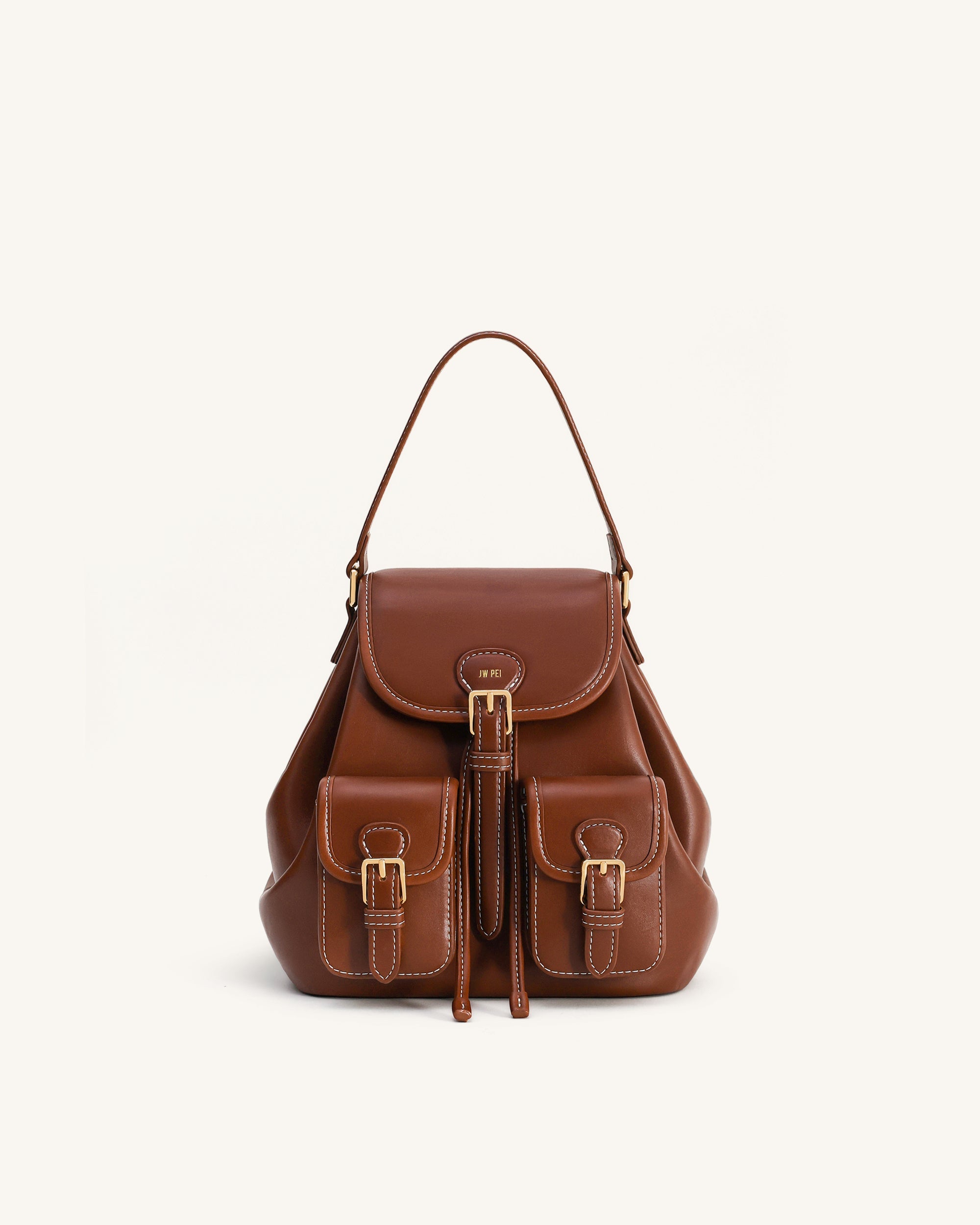 Harper Buckle Pocket Backpack - Black