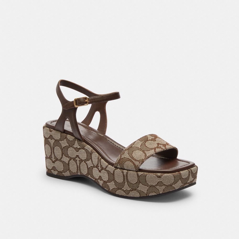 Gale Wedge Sandal In Signature Jacquard
