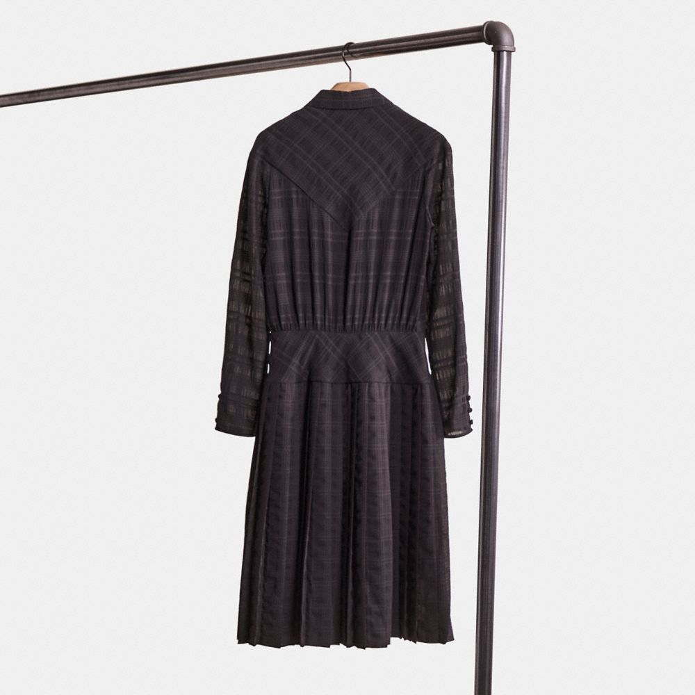 Restored Plaid Pleated Shirt Dress