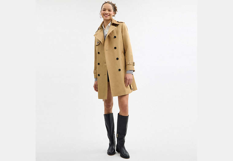 Mid Trench Coat With Signature Collar