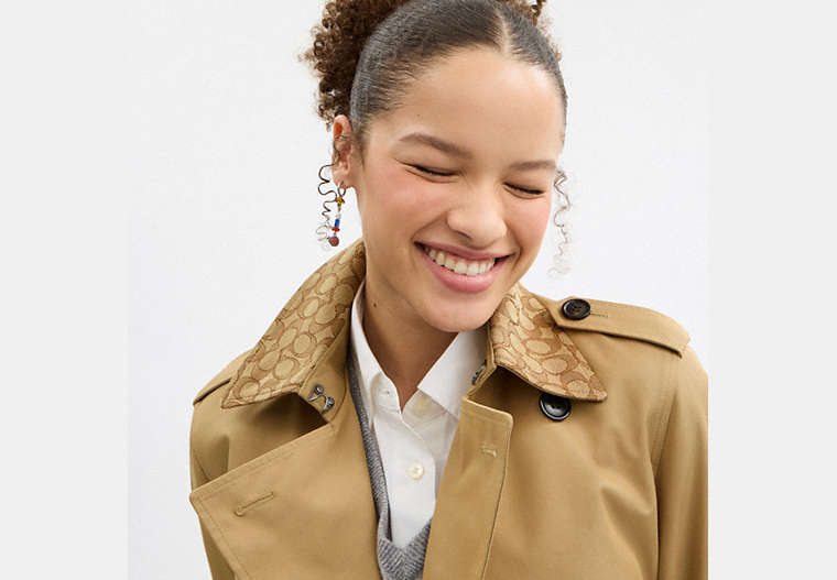Mid Trench Coat With Signature Collar