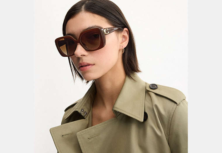Maxi Sculpted C Oversized Square Sunglasses