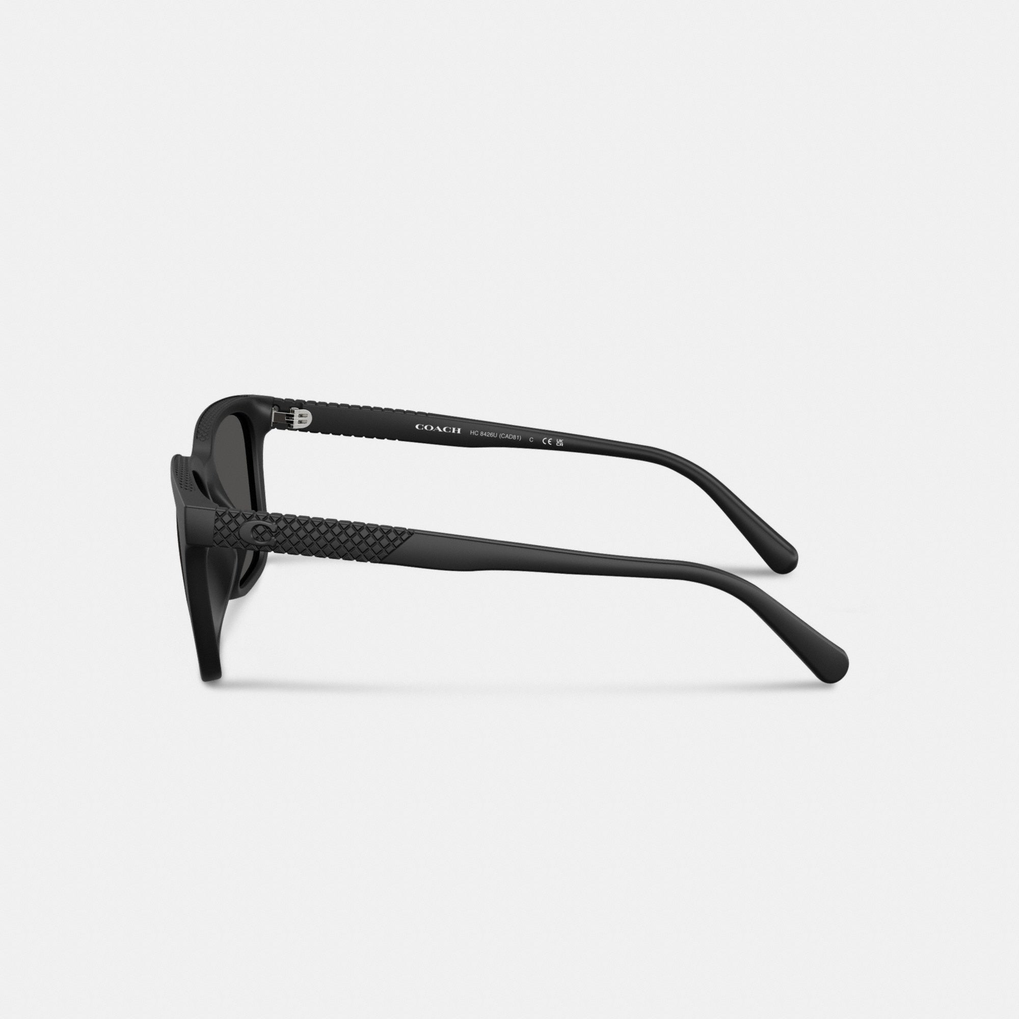 C Hardware Textured Temple Square Sunglasses