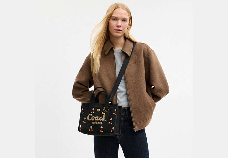 Disney X Coach Cargo Tote Bag 26 With Mickey Mouse In Regenerative Cotton Canvas