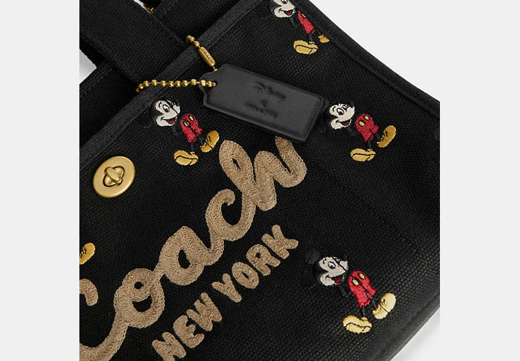 Disney X Coach Cargo Tote Bag 26 With Mickey Mouse In Regenerative Cotton Canvas