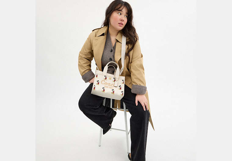 Disney X Coach Cargo Tote Bag 26 With Mickey Mouse In Regenerative Cotton Canvas