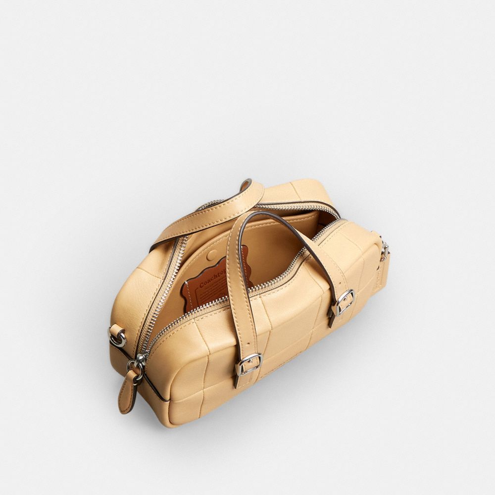 Alter/Ego Mini Satchel Bag In Checkerboard Upcrafted Leather With Crossbody Strap