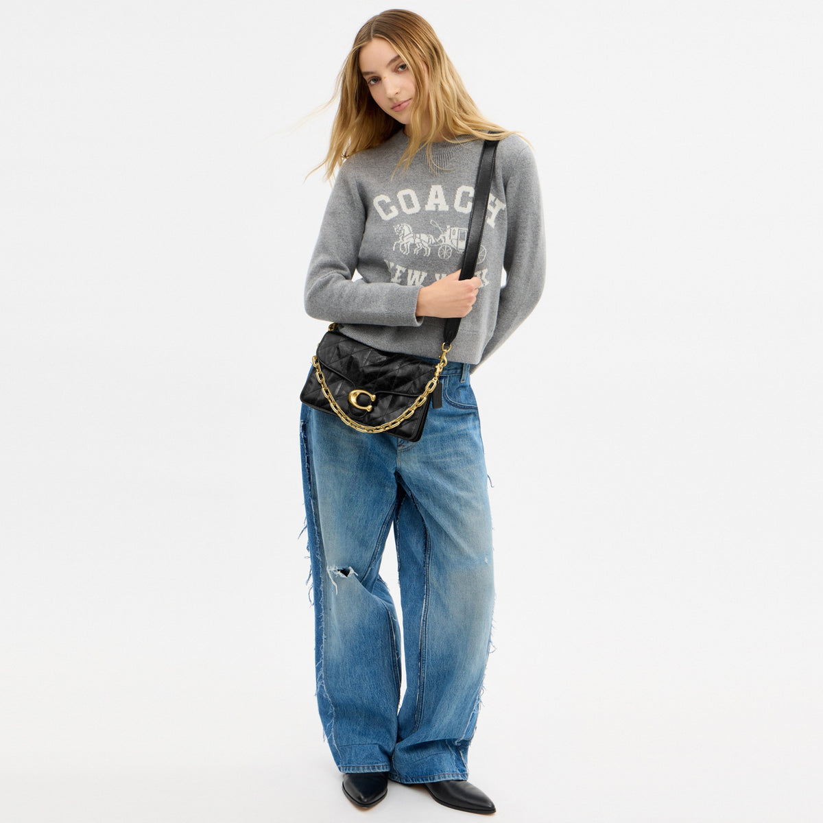Chain Tabby Shoulder Bag With Quilting
