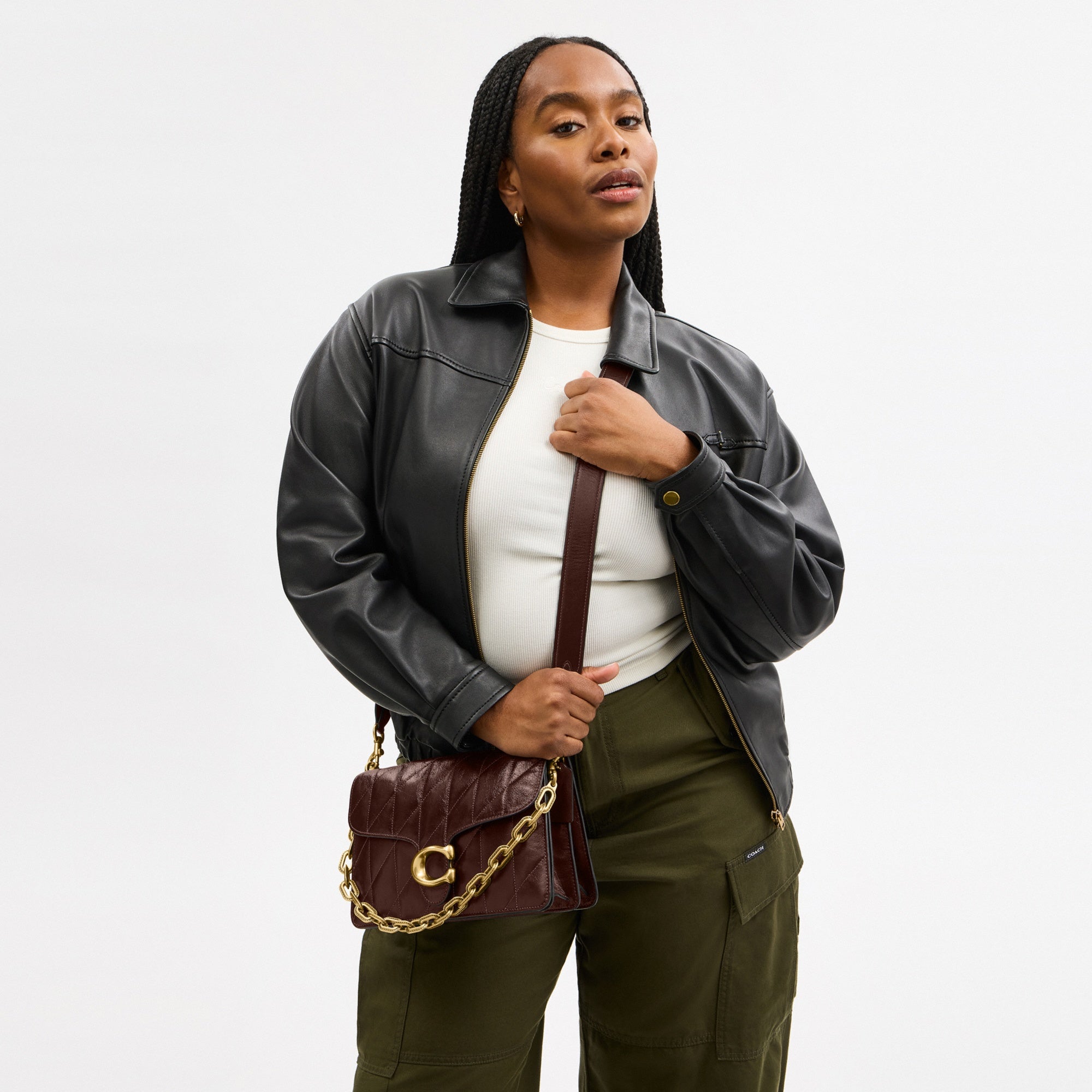 Chain Tabby Shoulder Bag With Quilting