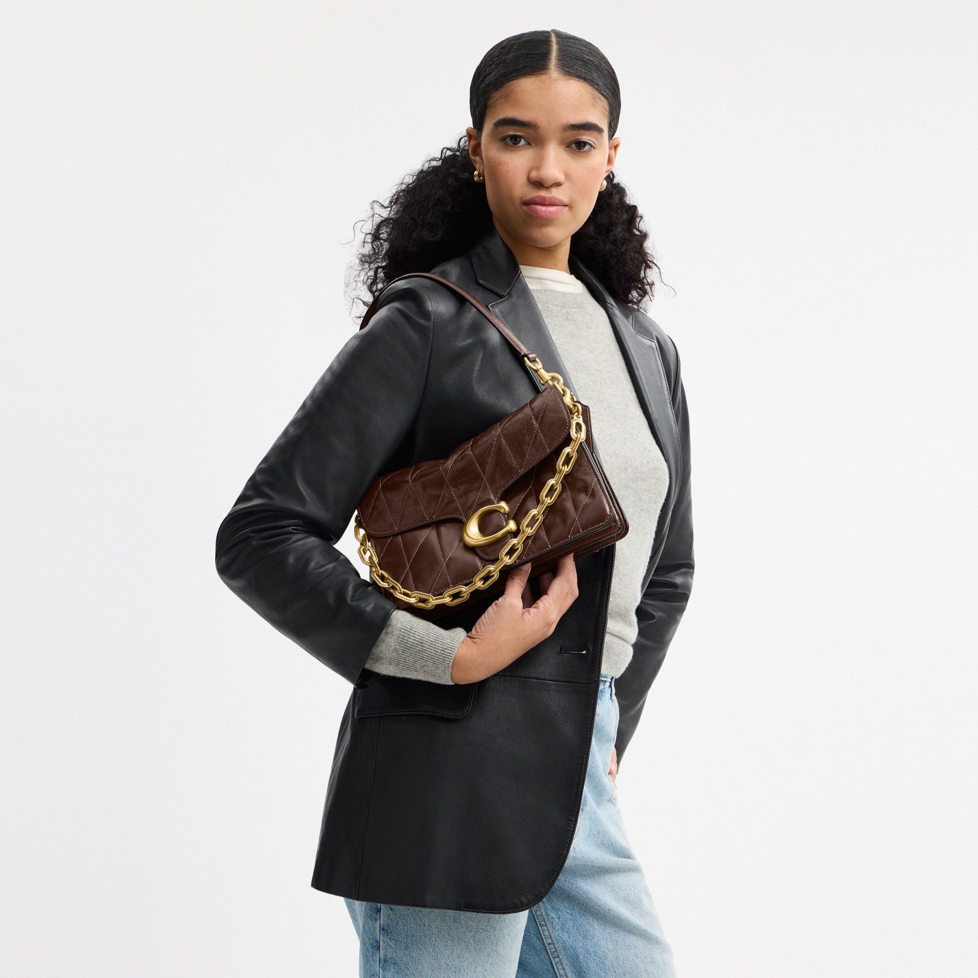 Chain Tabby Shoulder Bag With Quilting