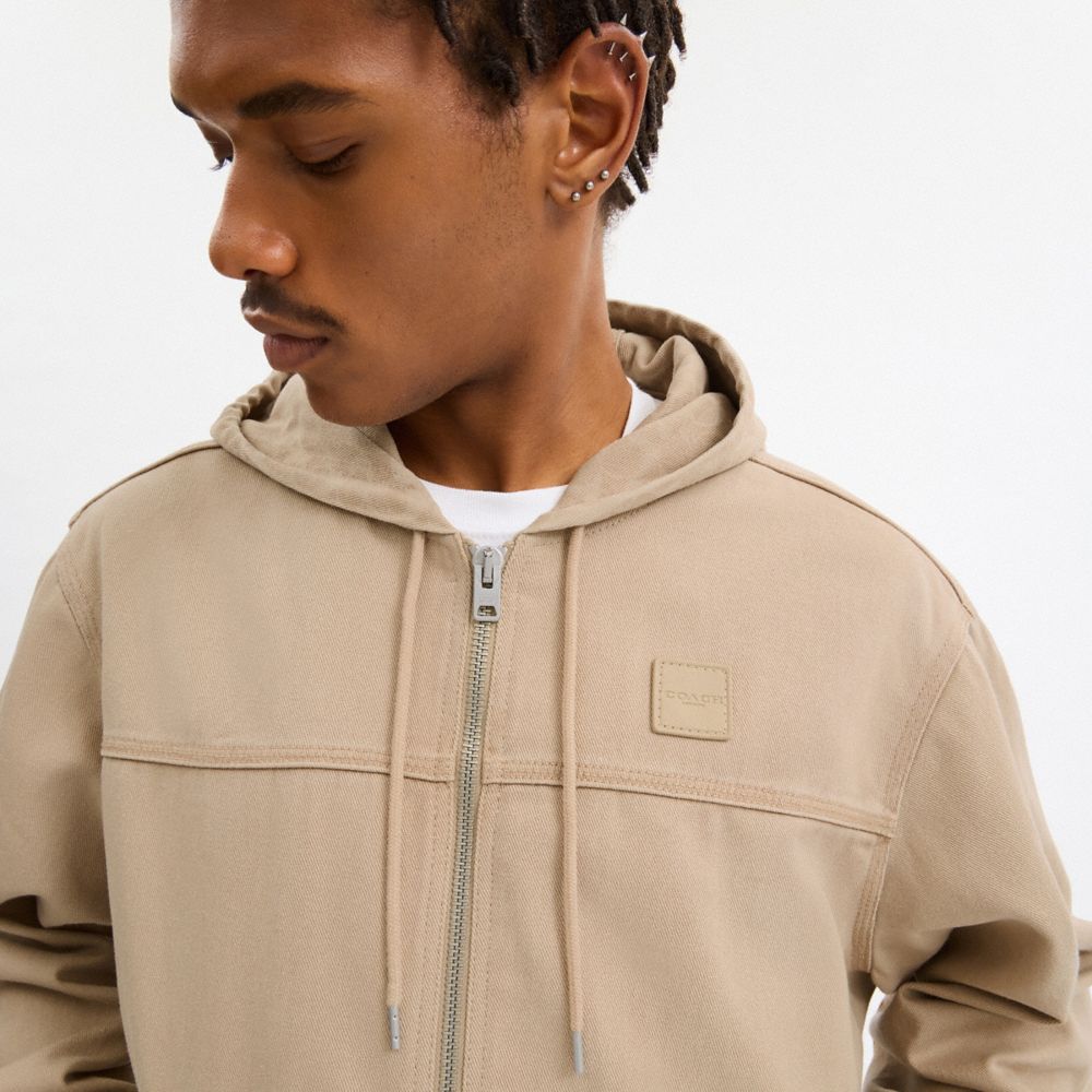 Denim Hooded Zip Jacket
