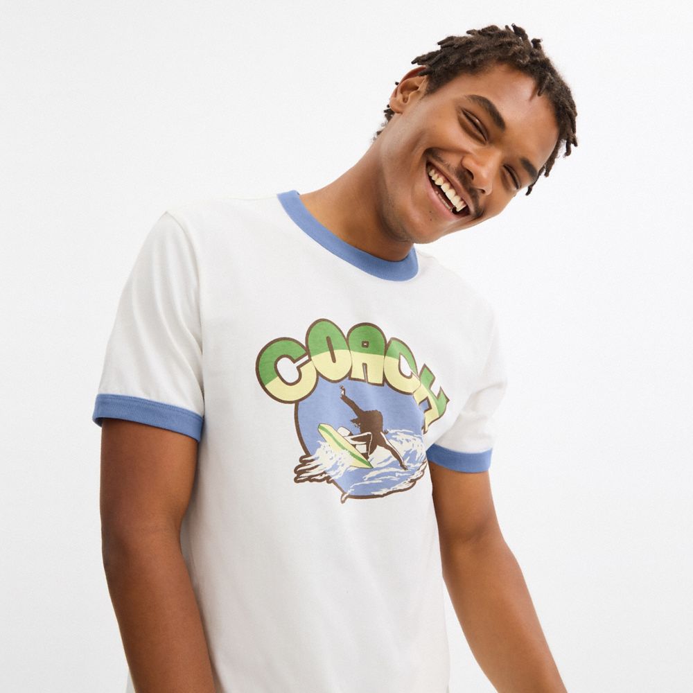 Surf Graphic T Shirt In Organic Cotton