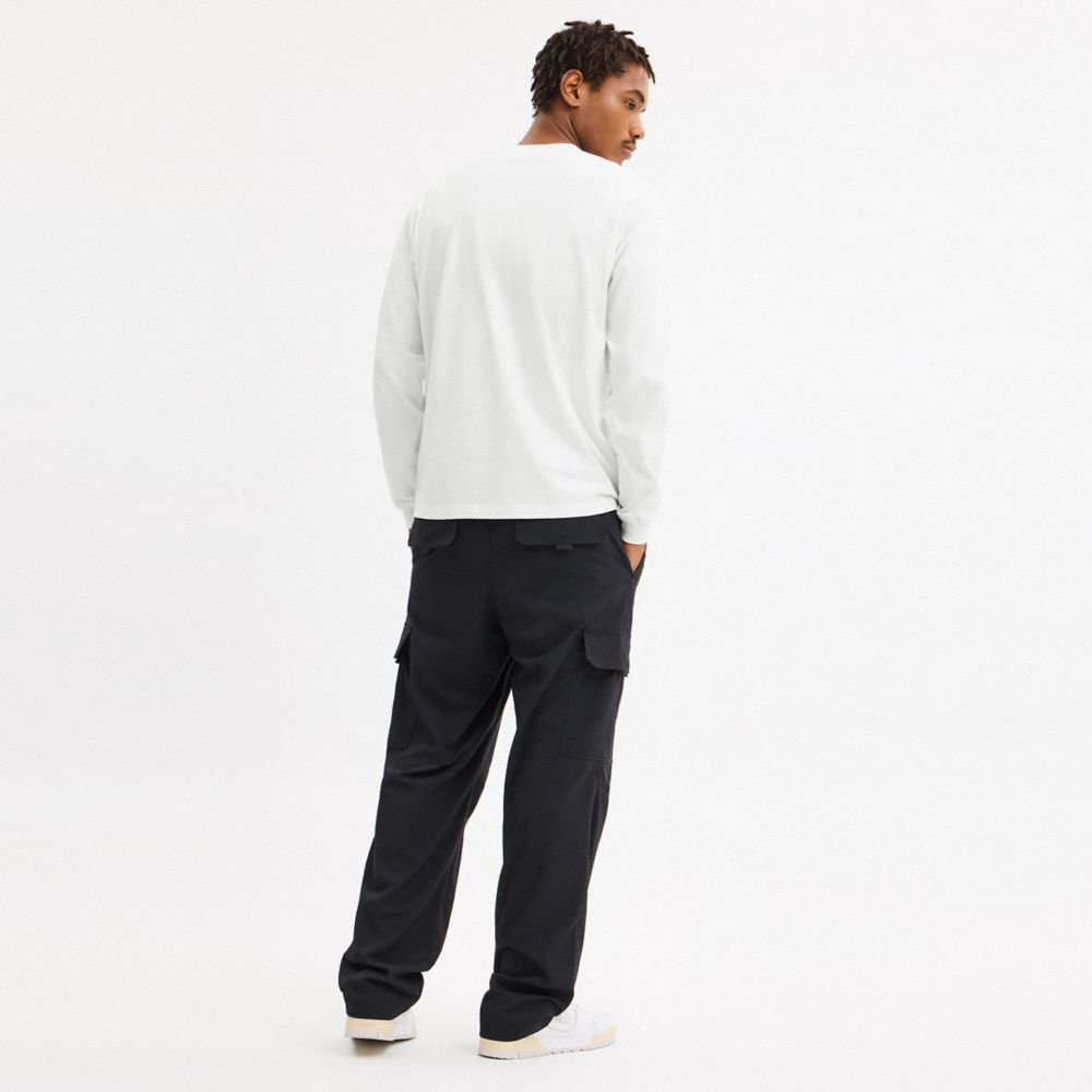 Leatherware Collage Relaxed Long Sleeve T Shirt In Organic Cotton