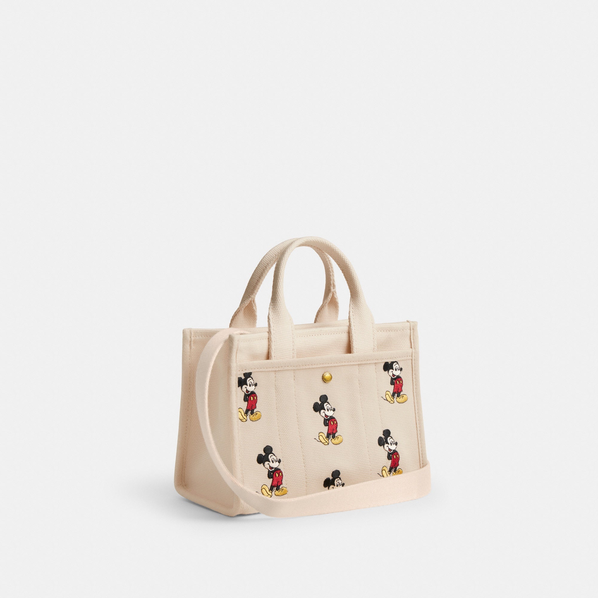 Disney X Coach Cargo Tote Bag 20 With Mickey Mouse In Regenerative Cotton Canvas