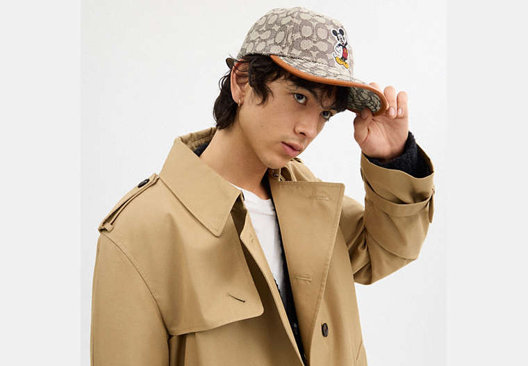 Disney X Coach Signature Baseball Hat With Mickey Mouse