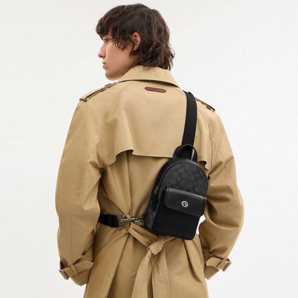 Small Turnlock Sling Pack In Signature Canvas