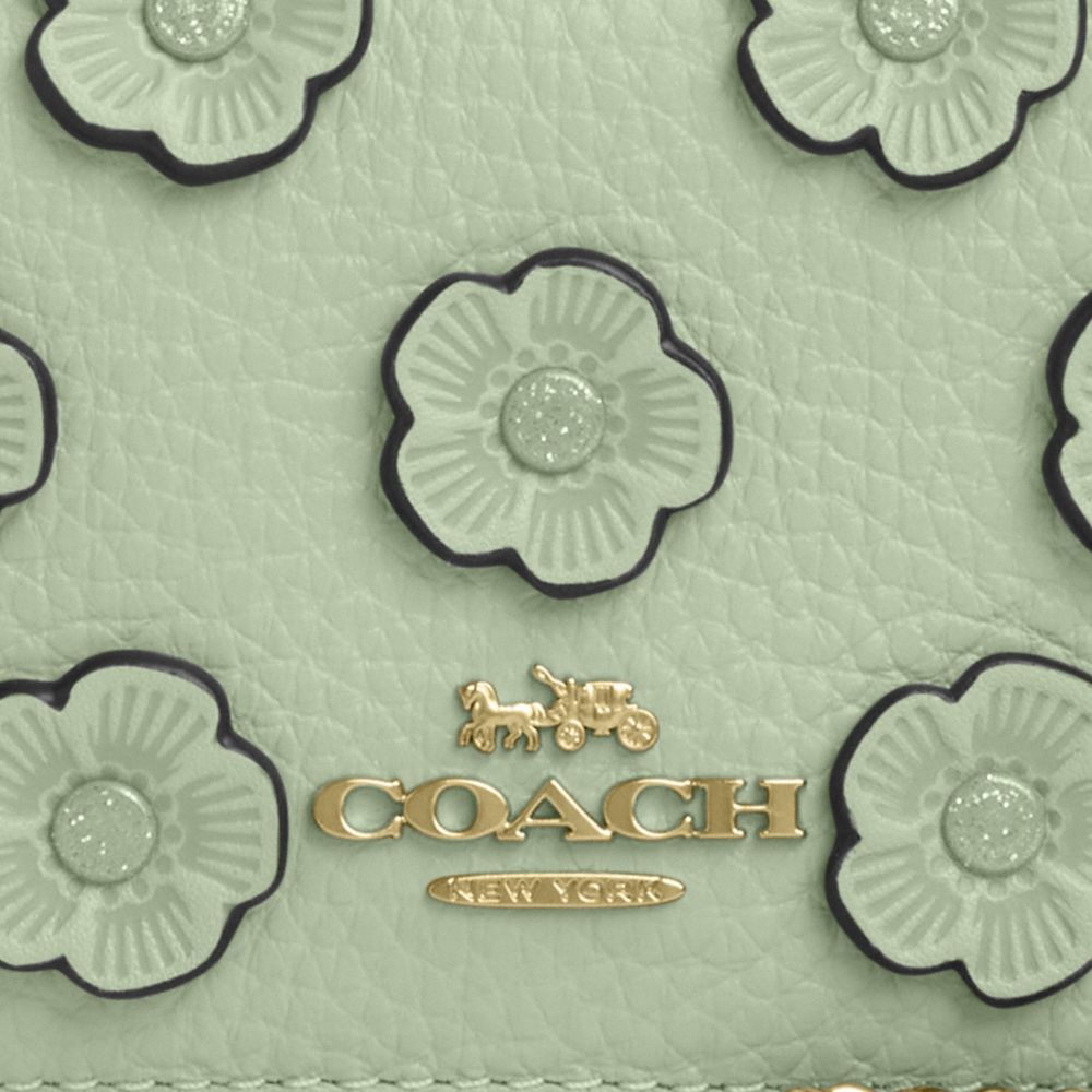 Mini Wallet On A Chain With Floral Applique
