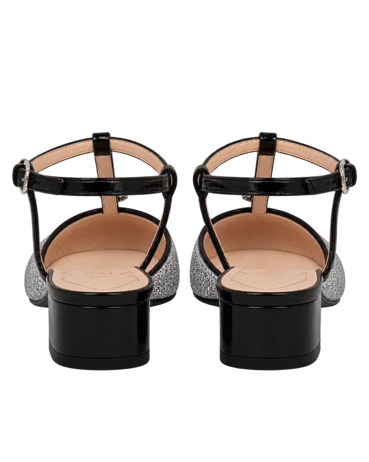 Calfskin Glitter Double G Slingback Flats