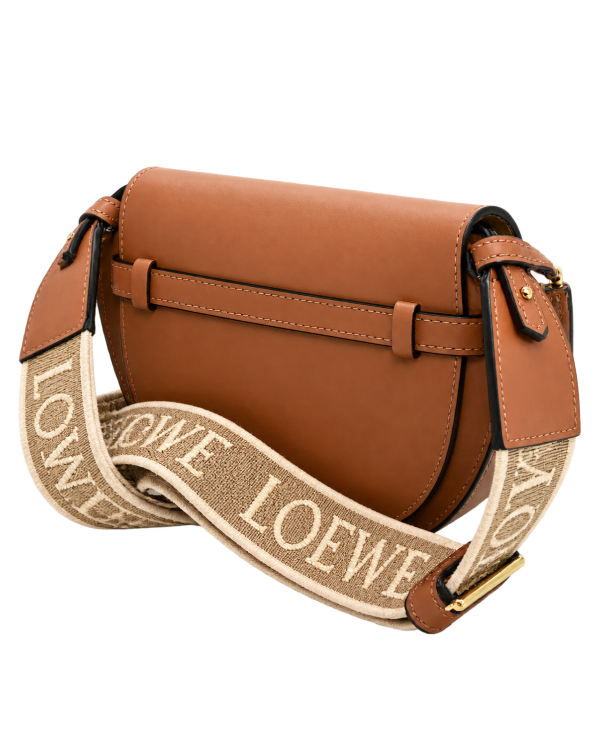 Calfskin Jacquard Mini Gate Dual Bag Tan
