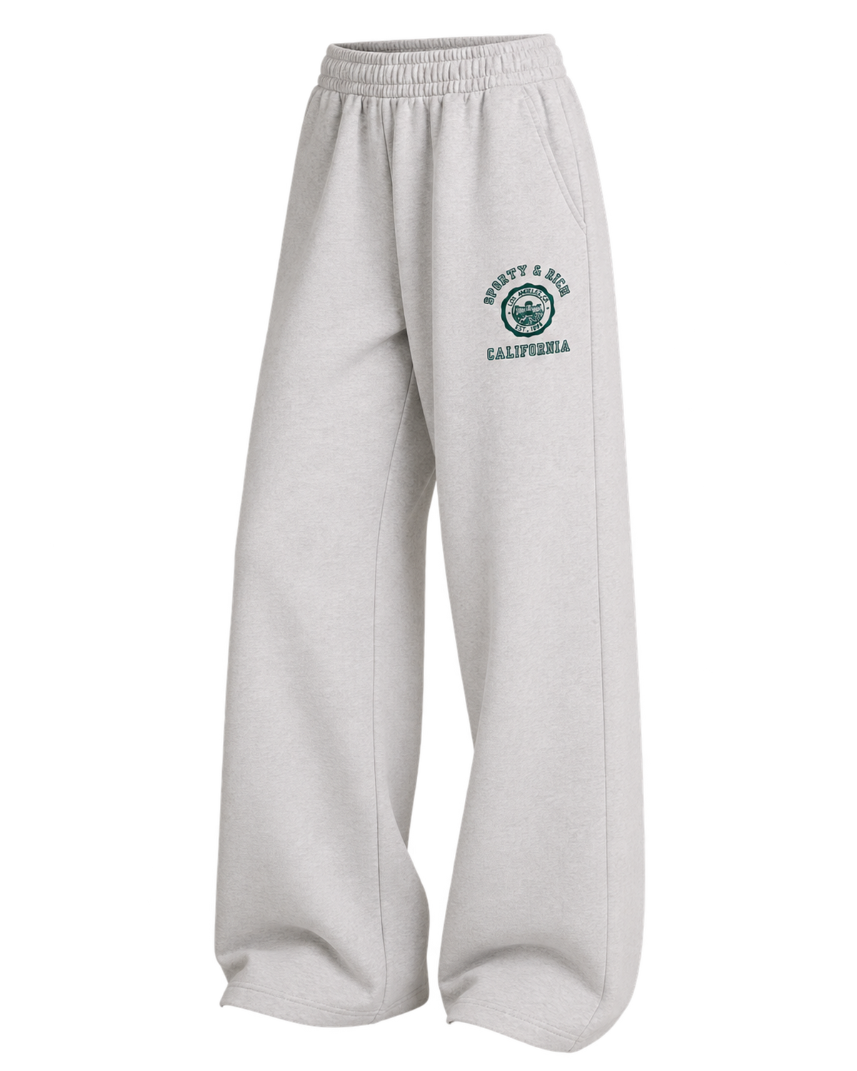 California Emblem Wide Sweatpant - Heather Gray/Forest
