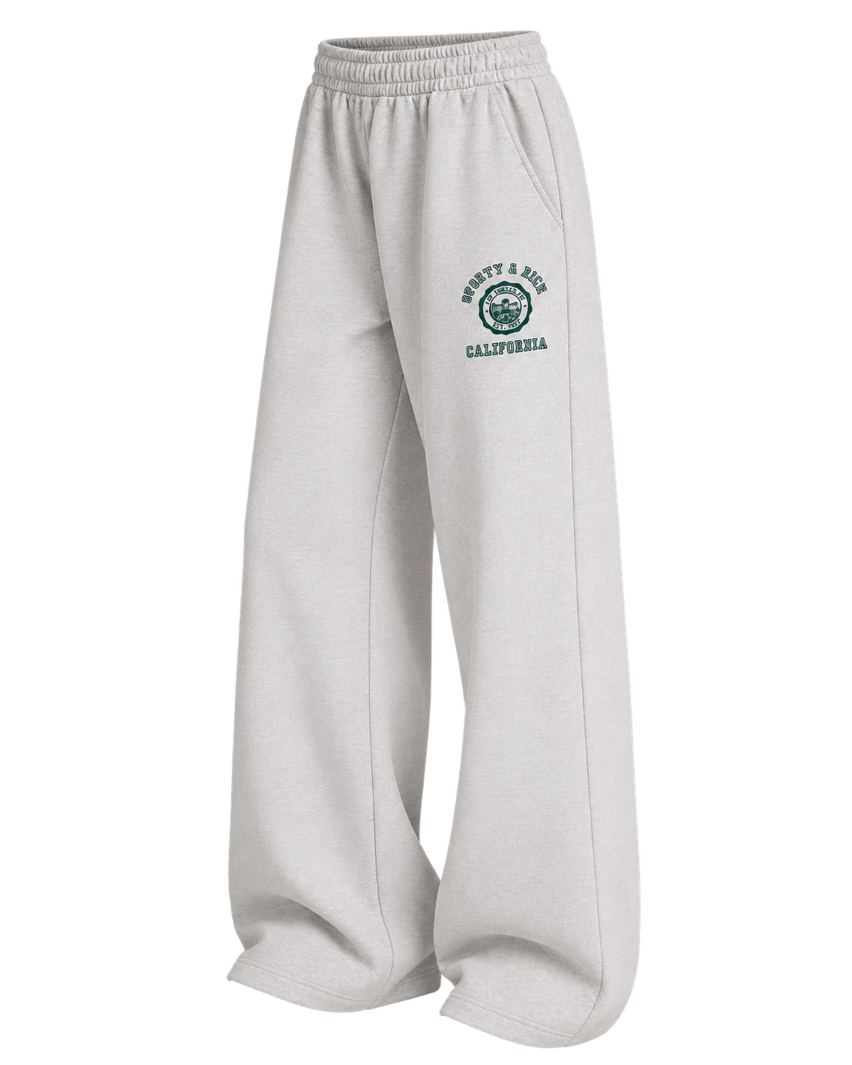 California Emblem Wide Sweatpant - Heather Gray/Forest