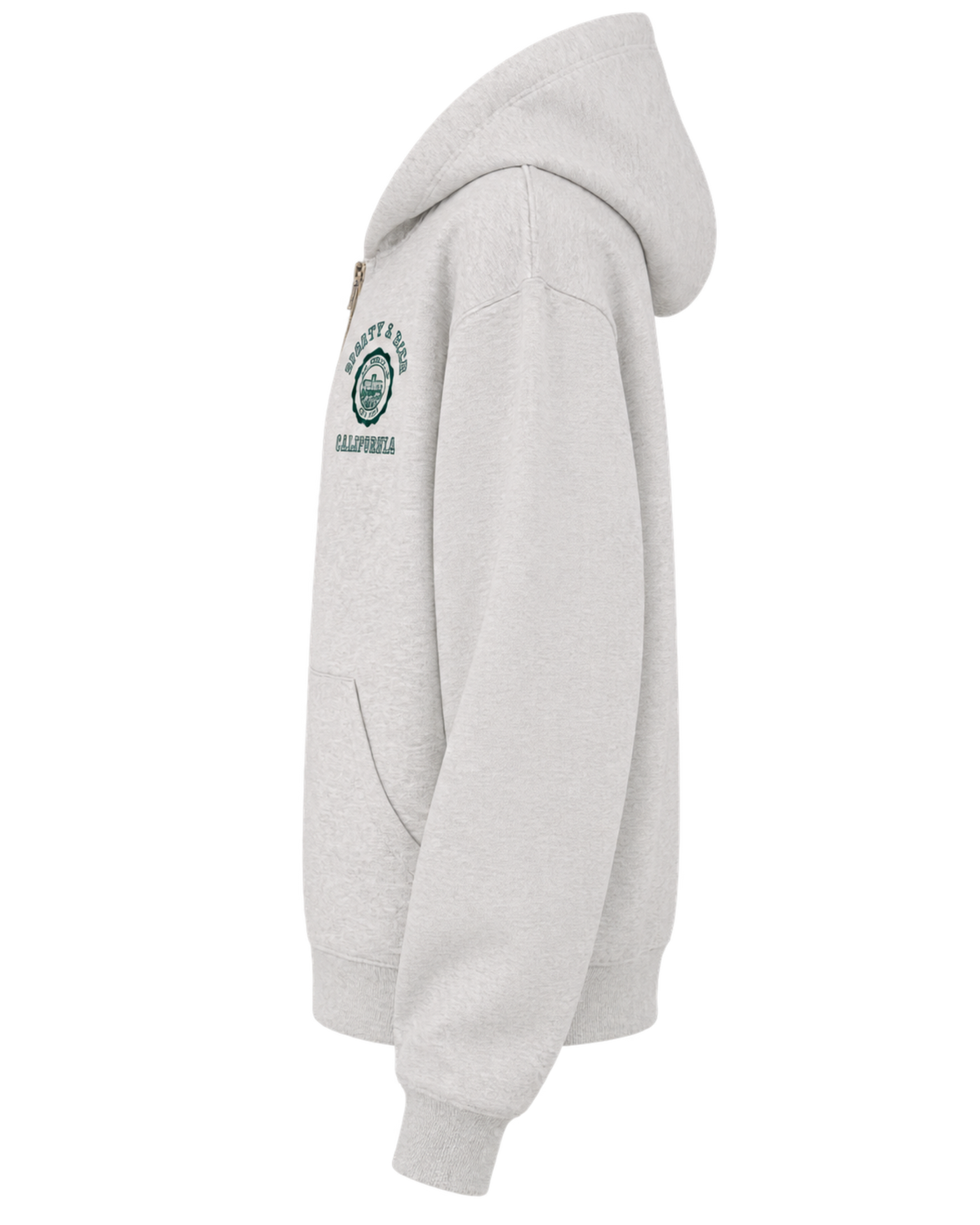 California Emblem Zip Hoodie - Heather Gray/Forest