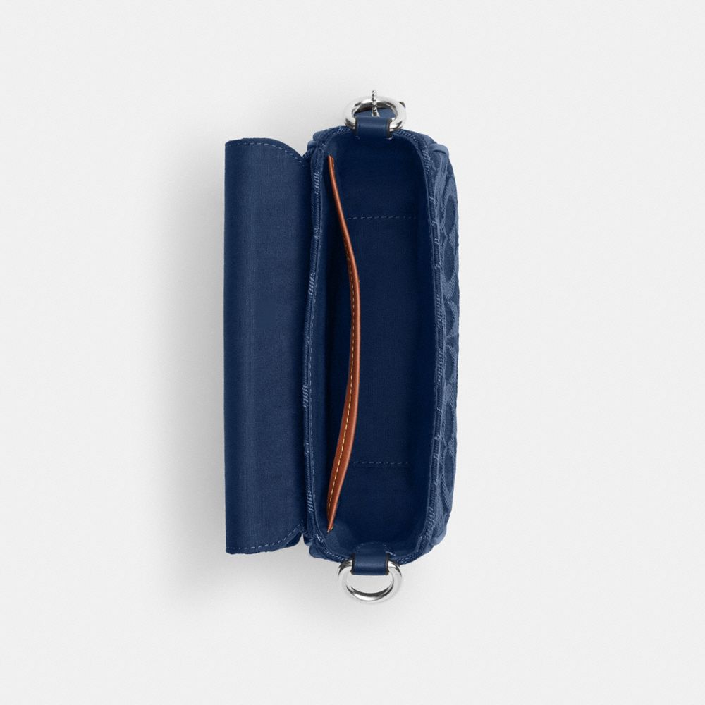 Charter Flap Crossbody Bag 18 In Signature Denim