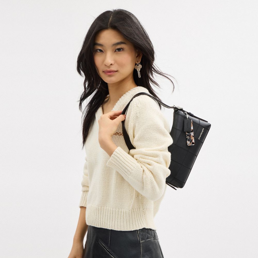 Alter/Ego Small Slouchy Shoulder Bag In Checkerboard Upcrafted Leather
