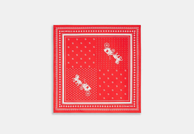 Horse And Carriage Dot Print Silk Bandana