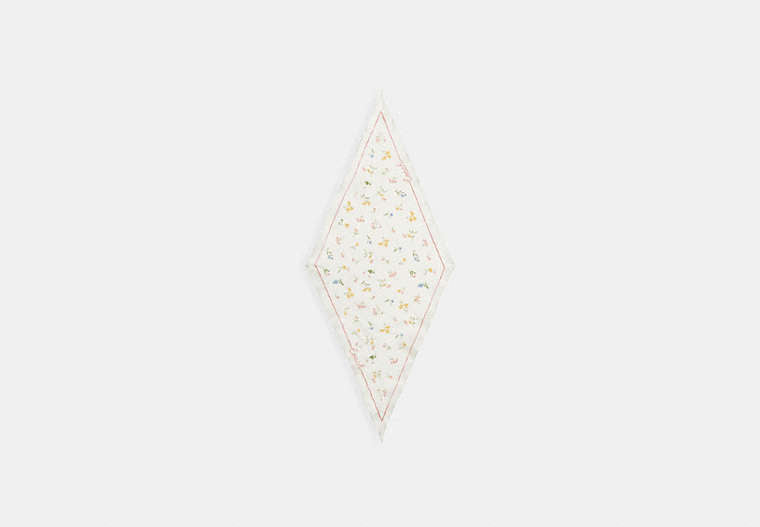 Tossed Floral Print Silk Diamond Scarf