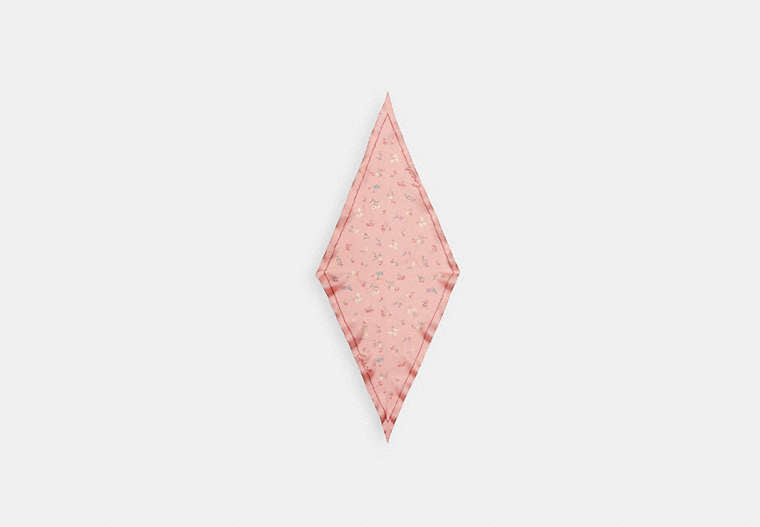 Tossed Floral Print Silk Diamond Scarf