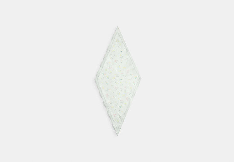 Tossed Floral Print Silk Diamond Scarf