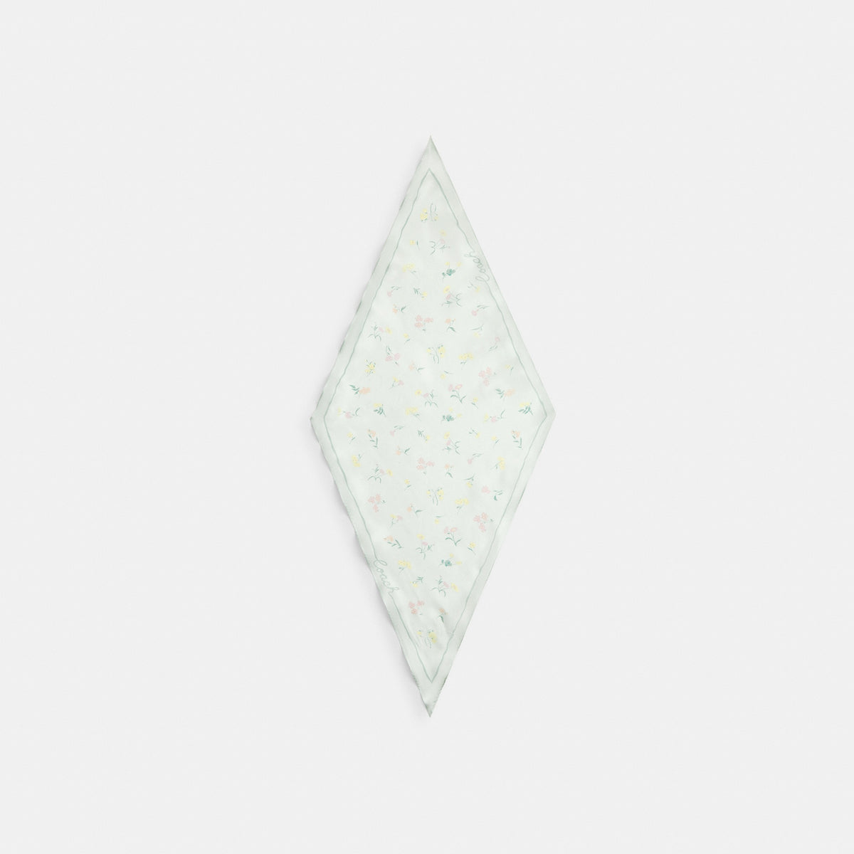 Tossed Floral Print Silk Diamond Scarf