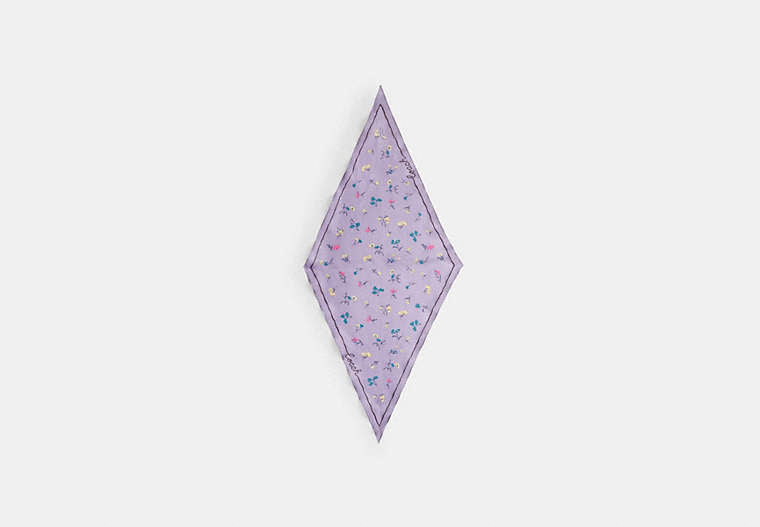 Tossed Floral Print Silk Diamond Scarf