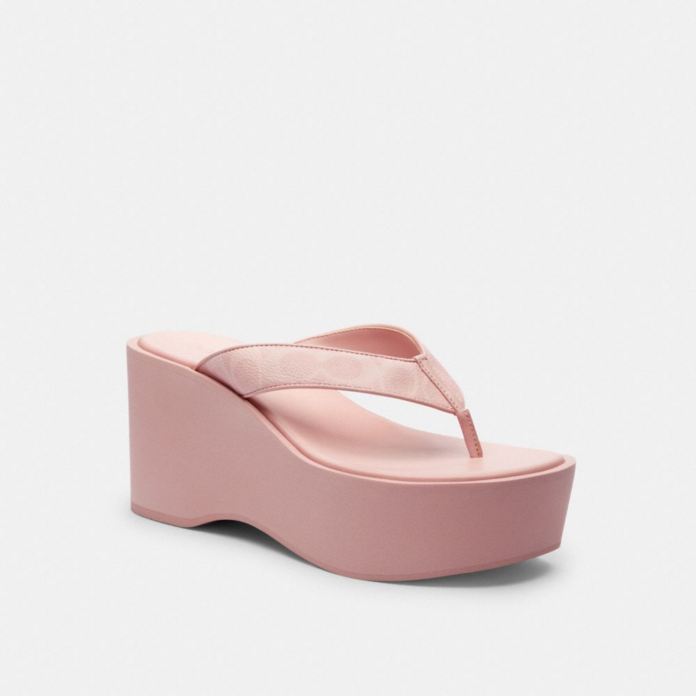 Thong Wedge Sandal In Signature Canvas