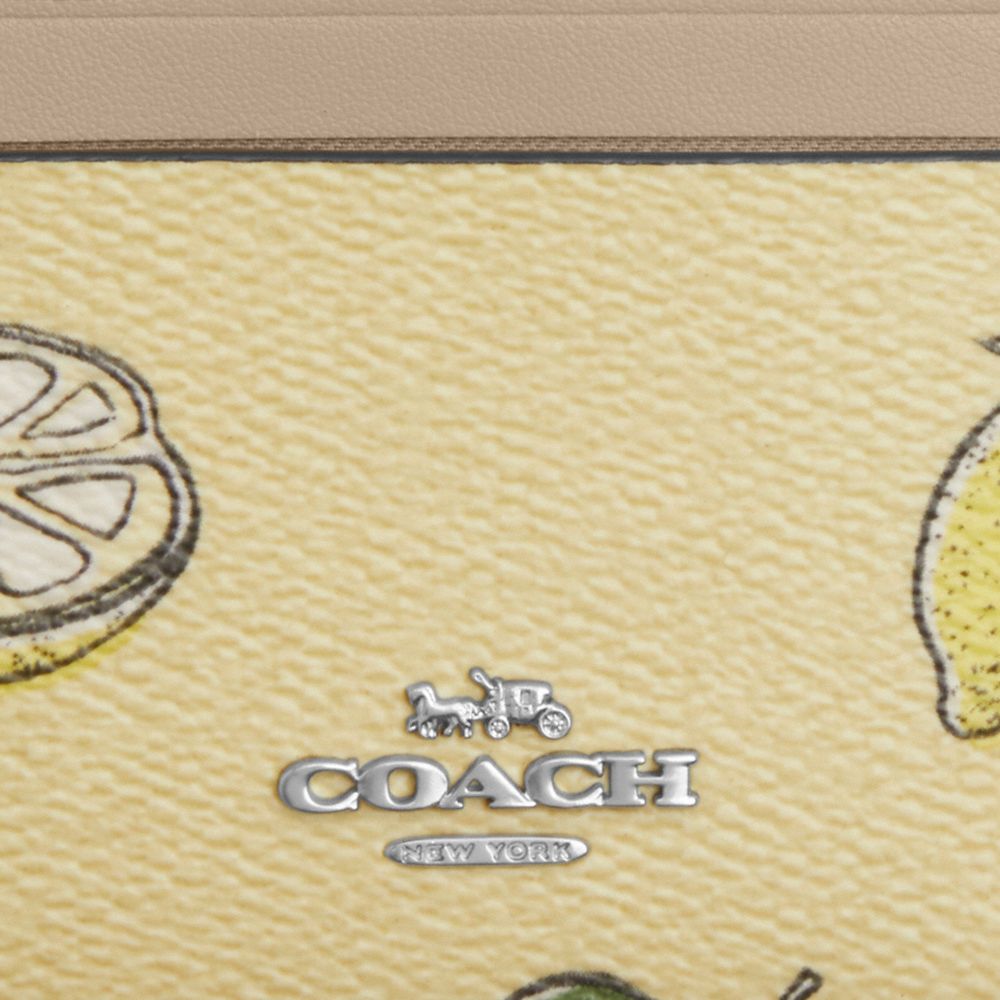 Mini Skinny Id Case With Lemon Print