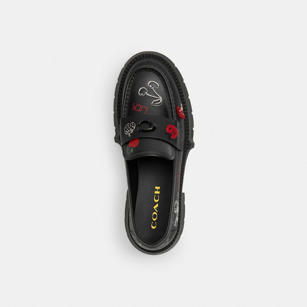Leah Platform Loafer With Sketch Print