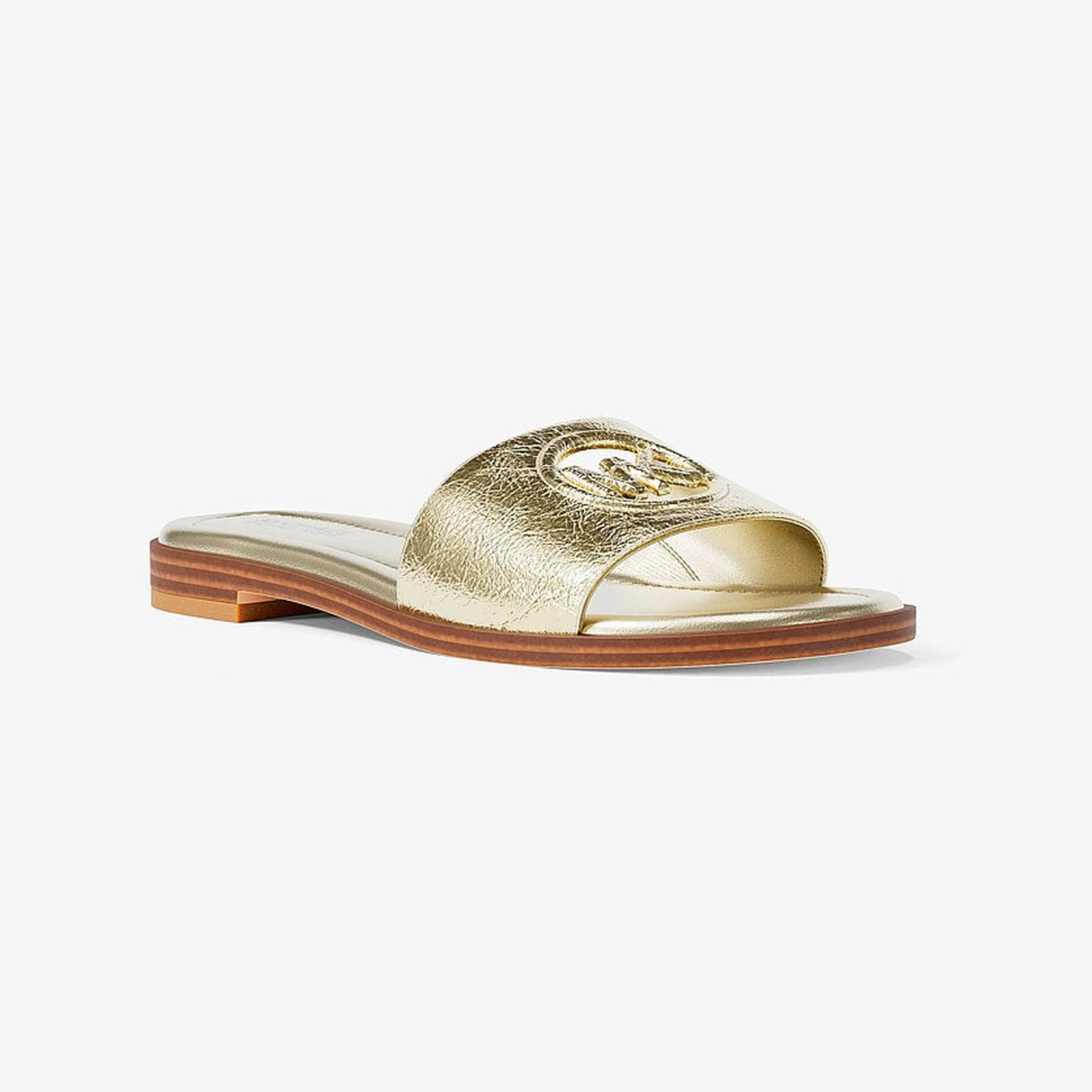 Carissa Crackled Metallic Slide Sandal