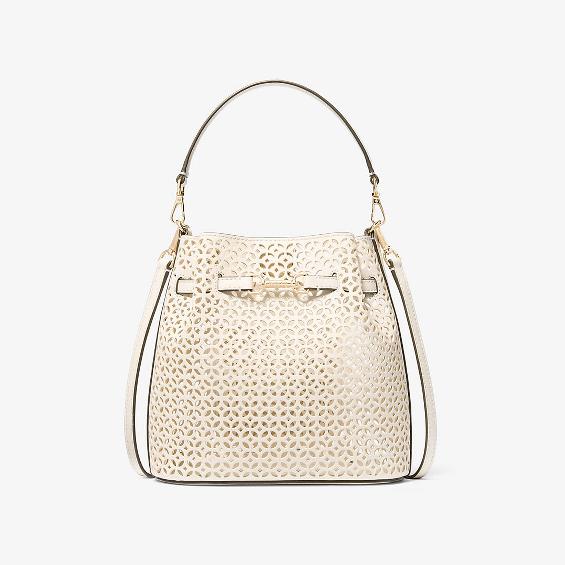 Carson Small Floral Laser Cut Bucket Crossbody Bag