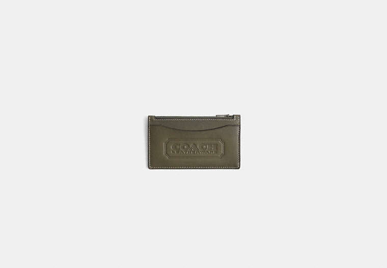 Restored Zip Card Case With Coach Badge