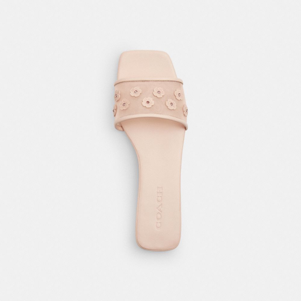 Flat Sandal With Tea Rose