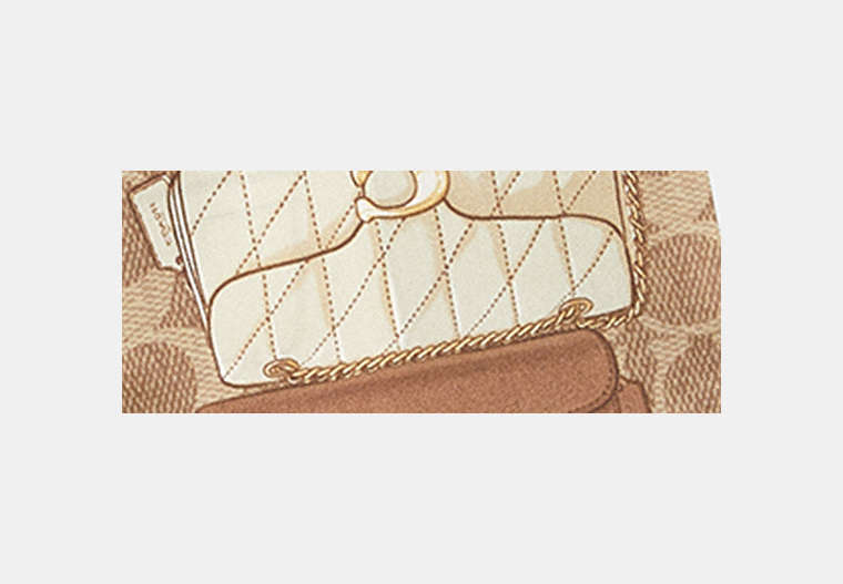 Stacked Tabby Bags Print Silk Skinny Scarf