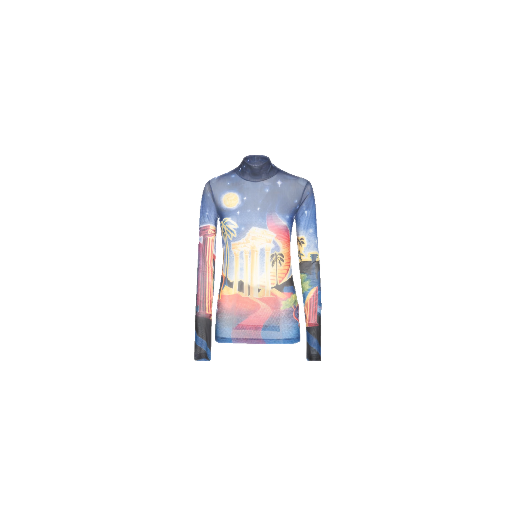Casablanca Blue Knitwear with Multicolor Print