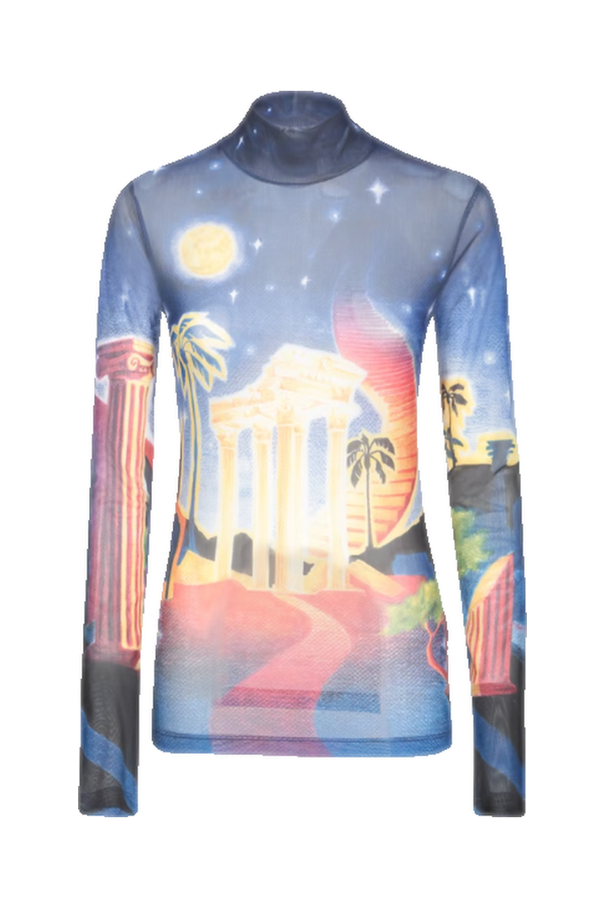 Casablanca Blue Knitwear with Multicolor Print