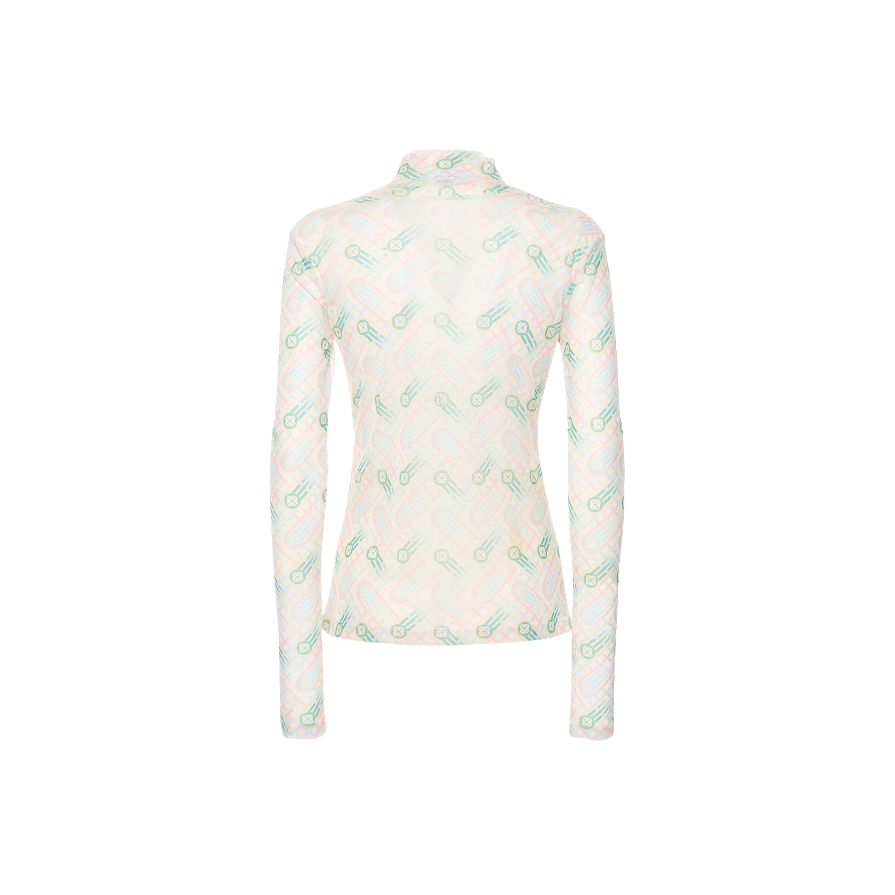 Casablanca Printed monogram stretch mesh l/s top