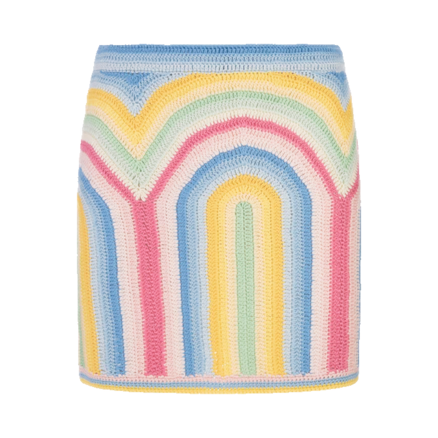 Casablanca Rainbow Crochet Mini Skirt
