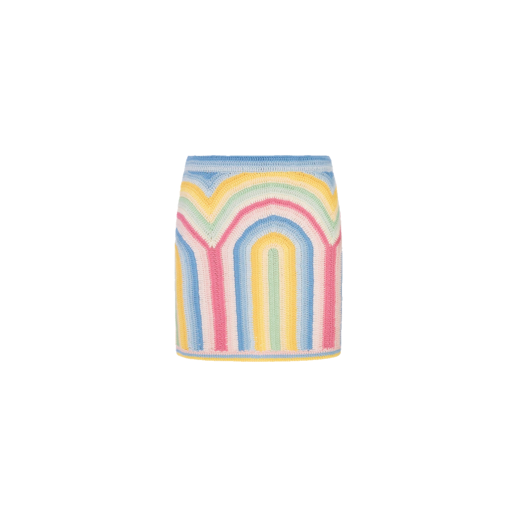 Casablanca Rainbow Crochet Mini Skirt