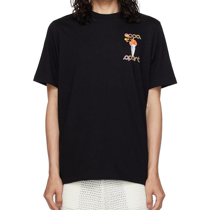 CASABLANCA CASABLANCA Exclusive Black 'La Flamme Du Sport' T-Shirt - Size: XS T-Shirts | Shop From The Mirage