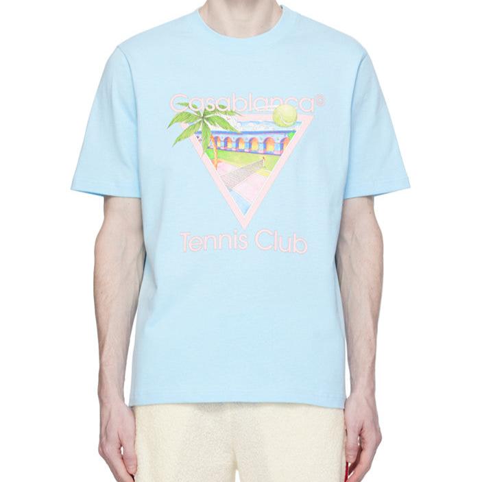 CASABLANCA Casablanca Exclusive Blue 'Tennis Club' Icon T-Shirt - Size: S T-Shirts | Shop From The Mirage