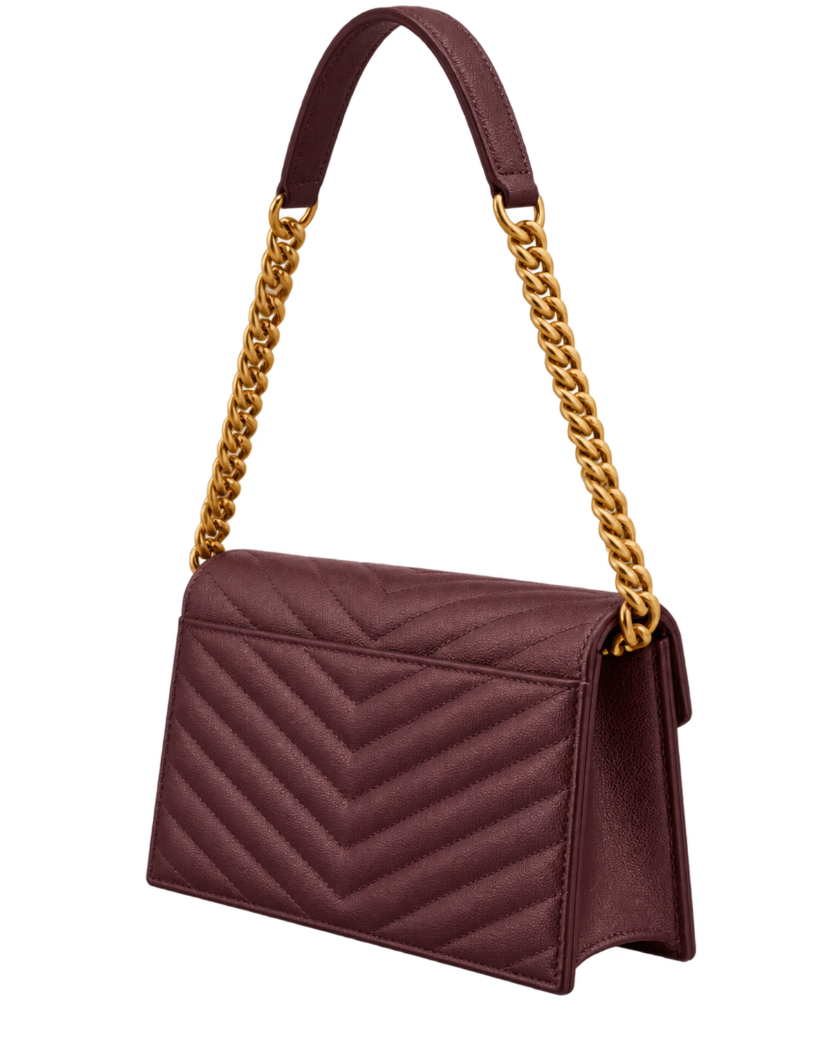 CASSANDRE envelope chain wallet in GRAIN DE POUDRE leather